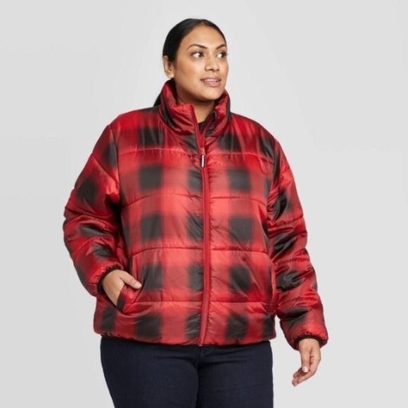 Universal Thread Jackets & Blazers - Universal Thread Women's Plaid Puffer Coat, 4X
